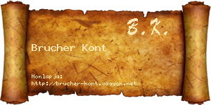 Brucher Kont névjegykártya